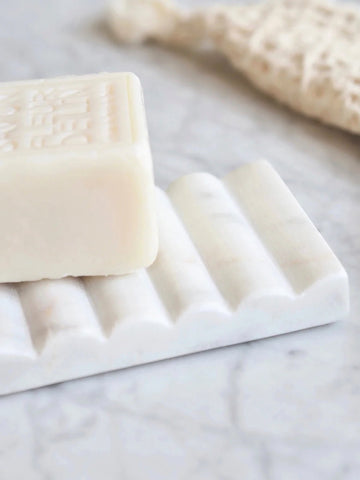 CARVED MARBLE SOAP DISH, WHITE living-homeaccents Creative Coop