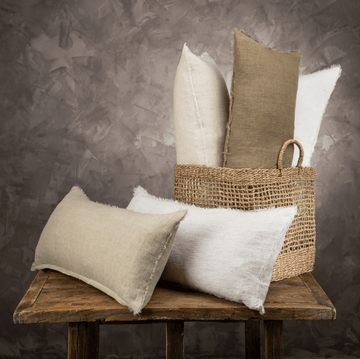 LINA LINEN PILLOW 14 x 31 - IVORY living-decorative-object Indaba trading co