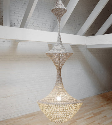 AMULETTE BARIZ PENDANT LIGHT living-furniture amulette Natural white Cotton noir