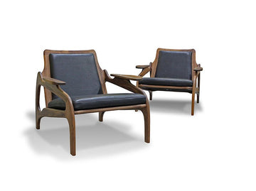 OSLO CHAIR IN WALNUT AND ITALIEN WOOL living-homeaccents Pepin Furniture