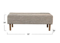 BENCH WITH UPHOLSTERED WOVEN COTTON  DHURRIE TOP & OAK WOOD LEGS living-furniture Creative Coop   