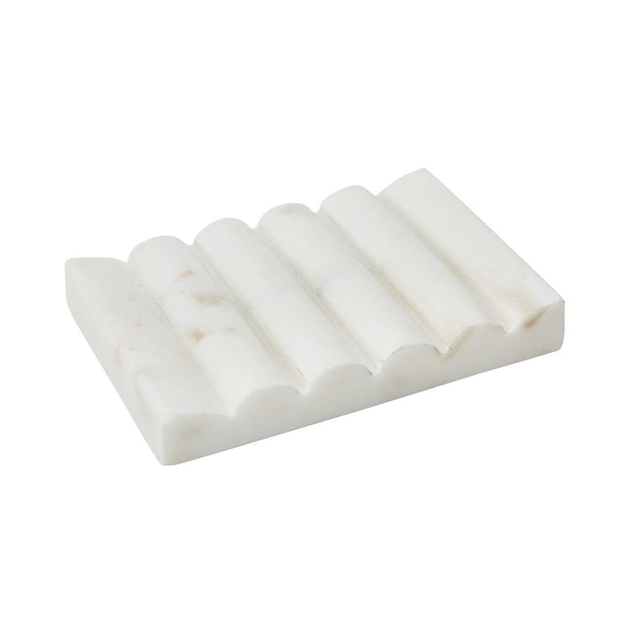 CARVED MARBLE SOAP DISH, WHITE living-homeaccents Creative Coop   