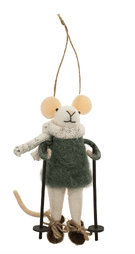 SNOWSHOE SILAS MOUSE ORNAMENT Indaba trading co