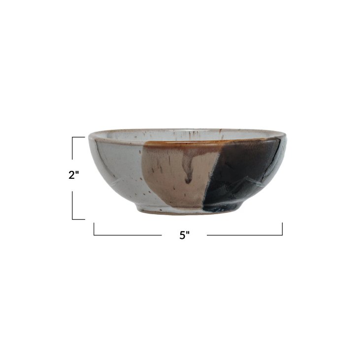 STONEWARE BOWL, REACTIVE GLAZE, BLUE & TAN COLOR Dining-Kitchenware Bloomingville   