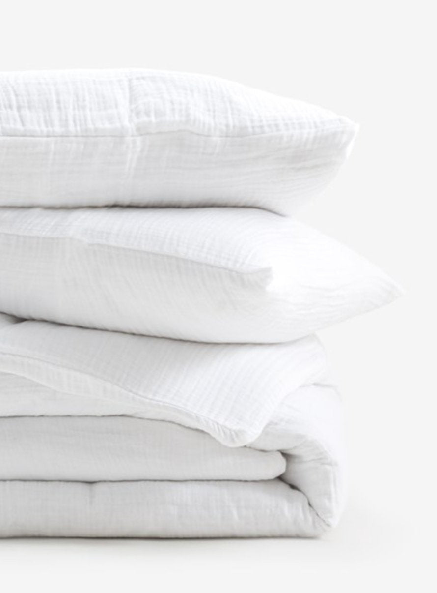 Duvet cover+ 2 PILLOWS Queen in Soft Linen Snow living-bedding onesky   