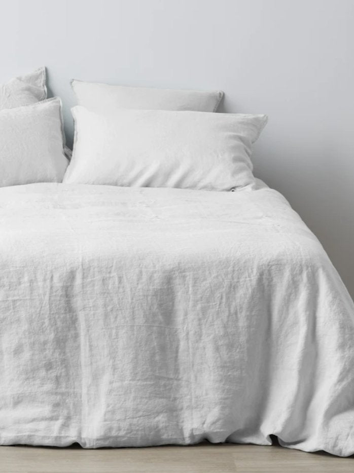 Duvet cover+ 2 PILLOWS Queen in Soft Linen Snow living-bedding onesky Duvet Queen set  with 2  Pillowcase In Stock 